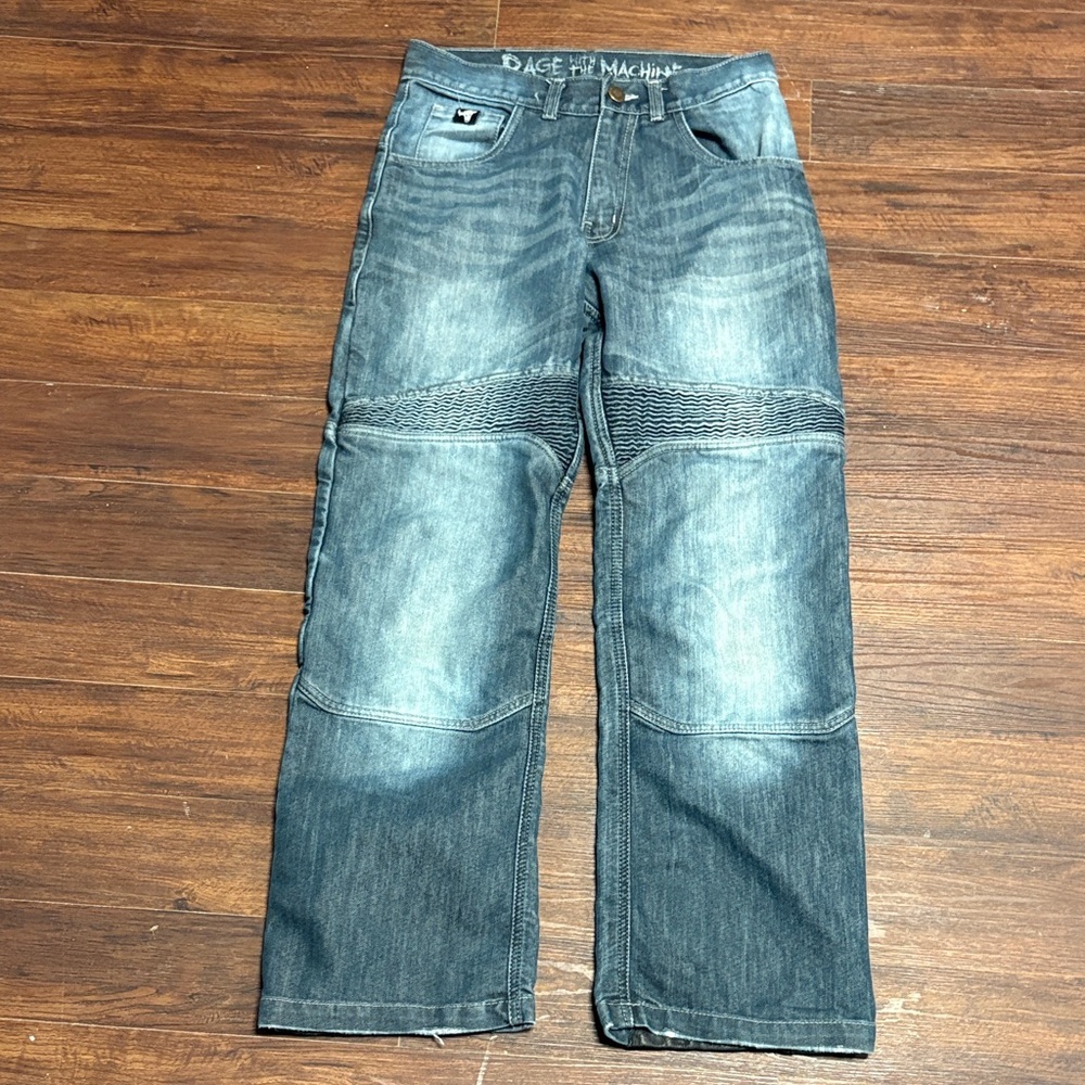 Men's Relaxed Blue Moto-Style Jeans
